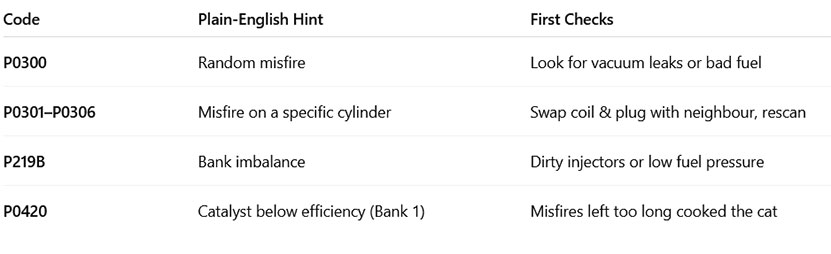 Common OBD-II Codes on the Pentastar 3.6